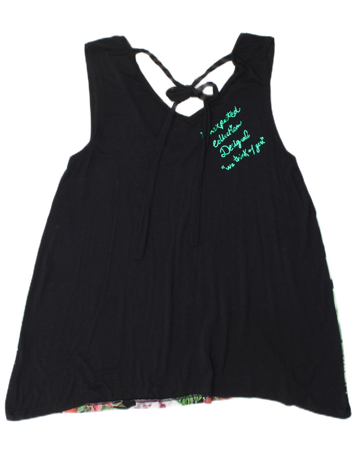 Bluză fără mâneci pentru femei DESIGUAL UK 18 XL Negru Floral