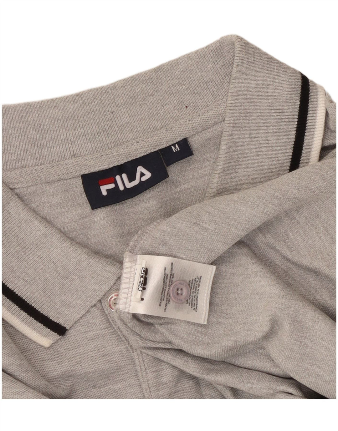 Tricou polo FILA pentru bărbați, bumbac gri mediu