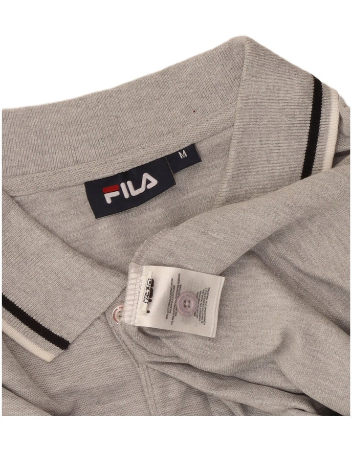 Tricou polo FILA pentru bărbați, bumbac gri mediu