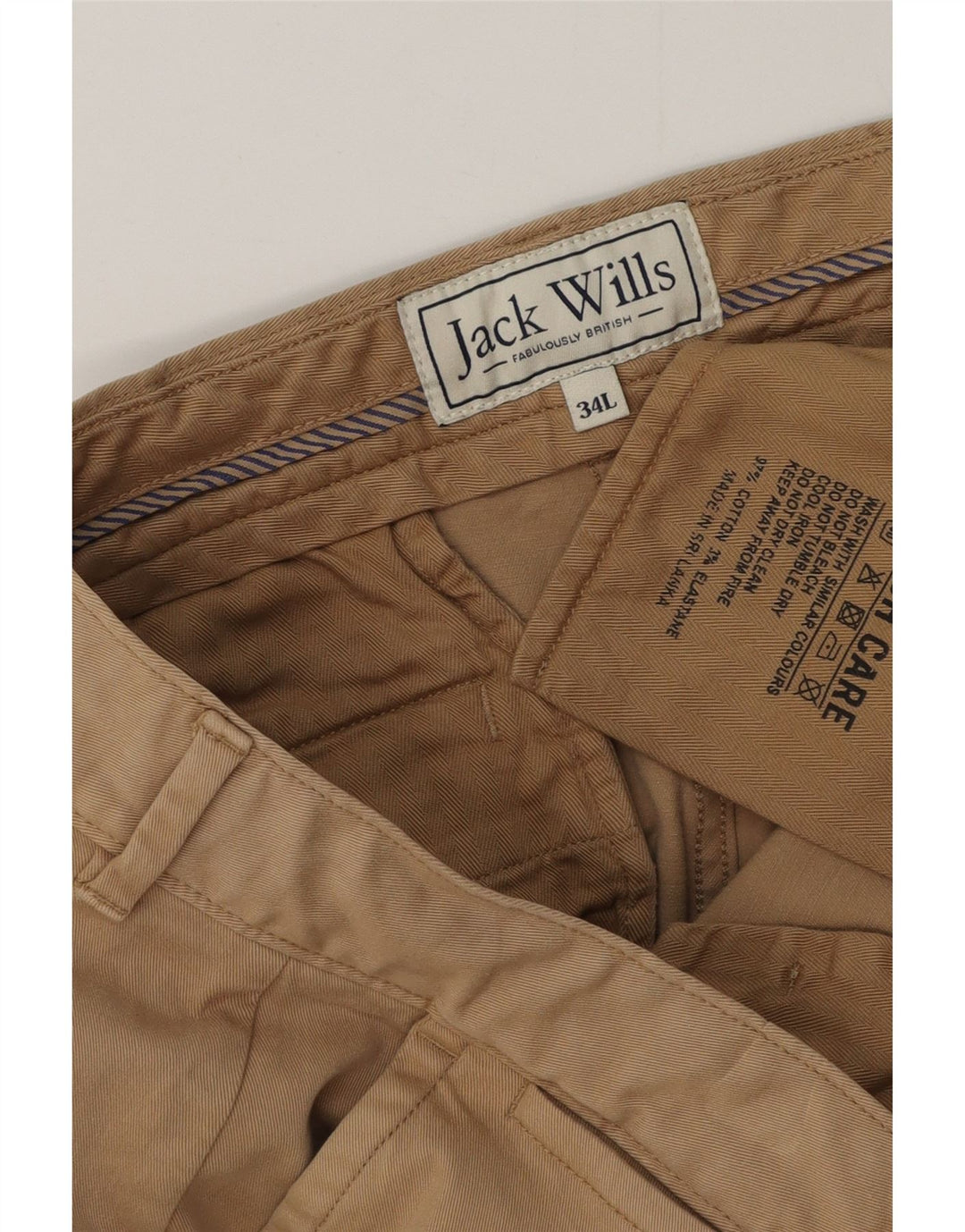 Pantaloni chino slim pentru bărbați JACK WILLS L34 L34 bumbac bej