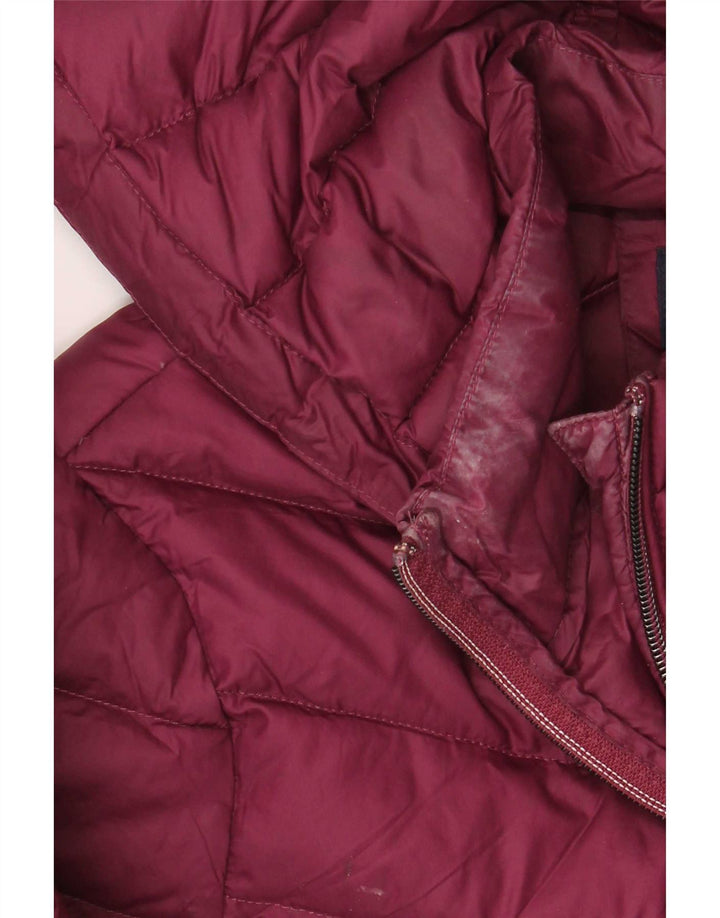 Palton căptușit cu glugă pentru femei Marks & Spencer UK 12 Medium Burgundy Poliamidă