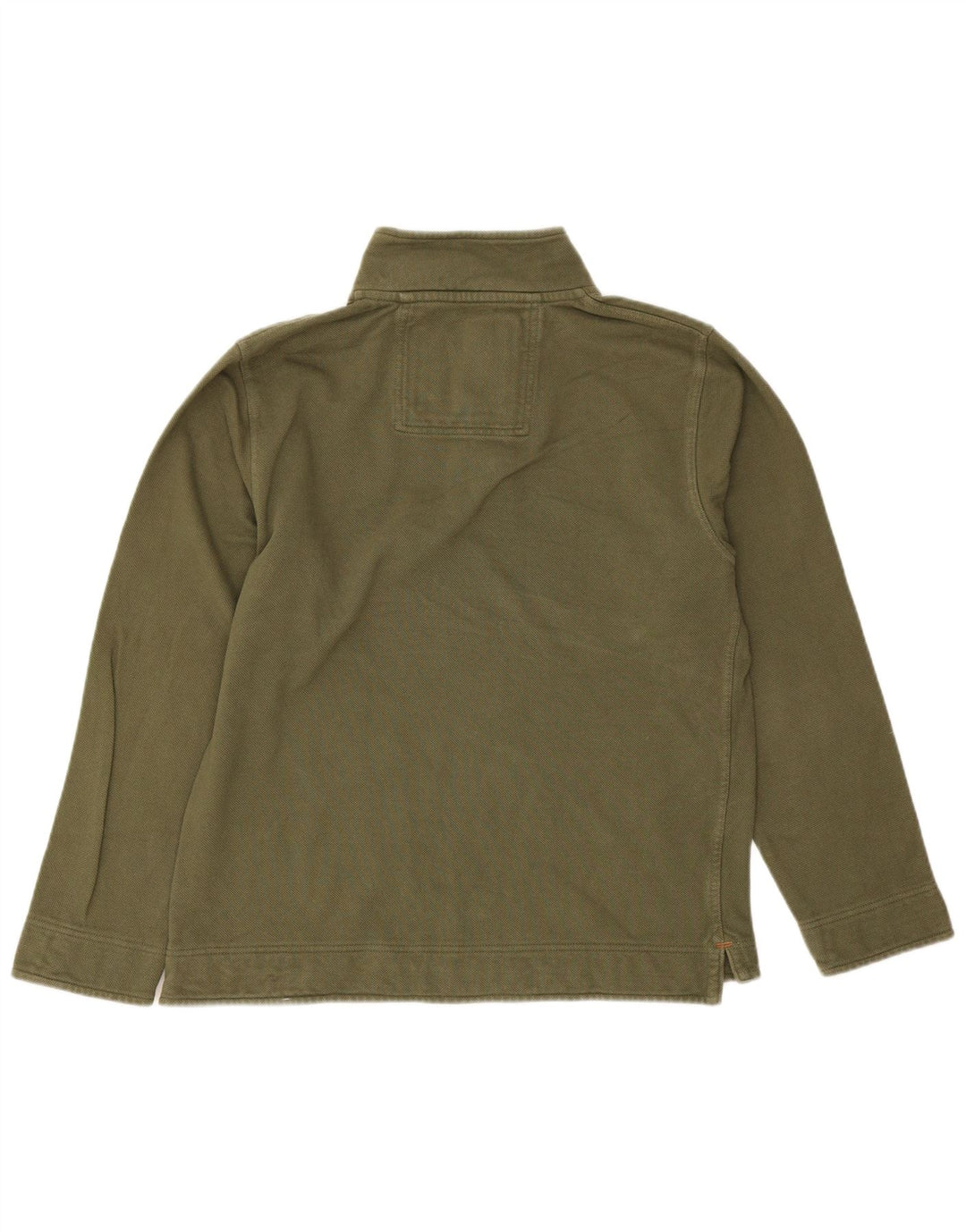 Crew Clothing Hanorac pentru bărbați cu fermoar și gât Jumper Bumbac mediu kaki