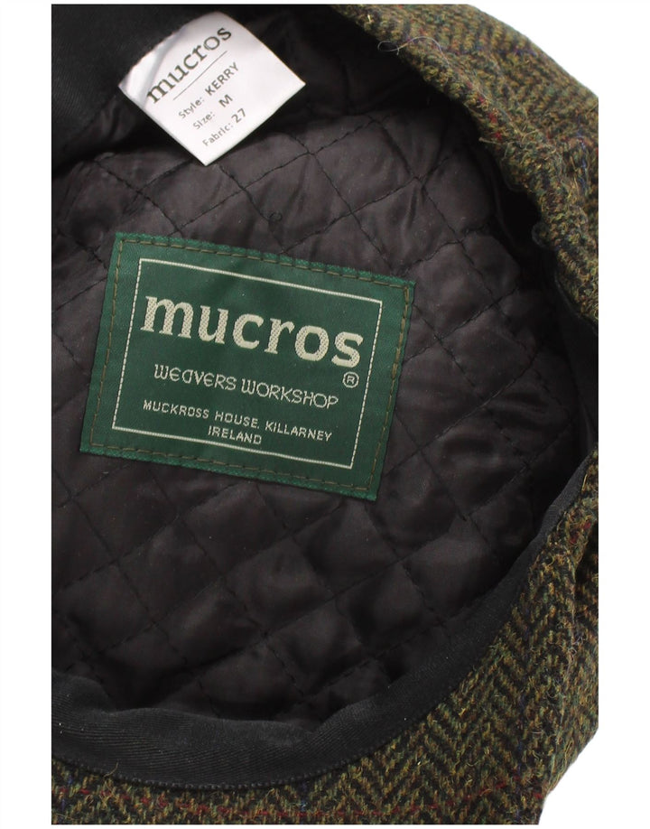 Şapcă plată pentru bărbaţi Mucros Weavers Medium Khaki Herringbone Wool Classic