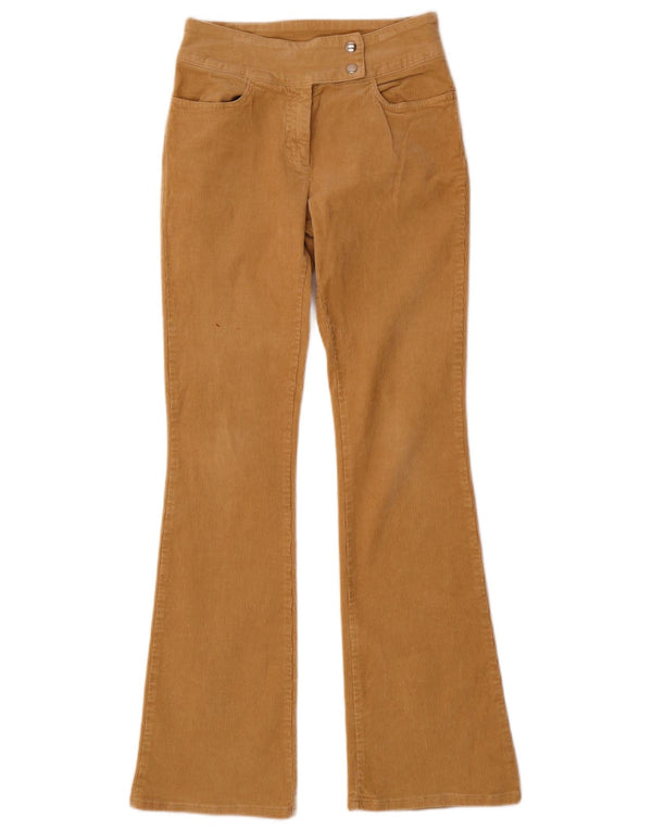 Pantaloni Benetton pentru femei Flare velur IT 38 XS W24 L31 maro bumbac