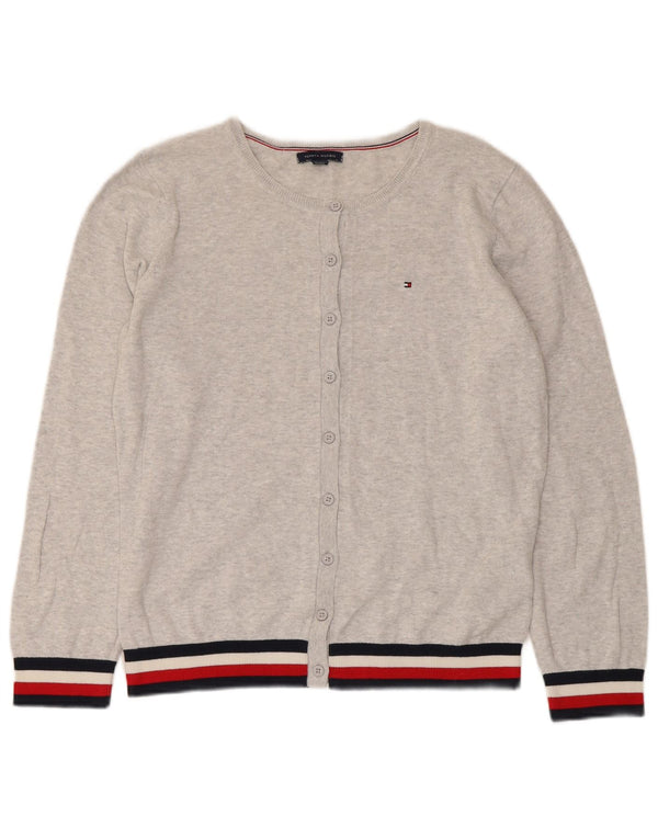 Pulover cardigan Tommy Hilfiger pentru femei UK 14 Medium Gri cu dungi