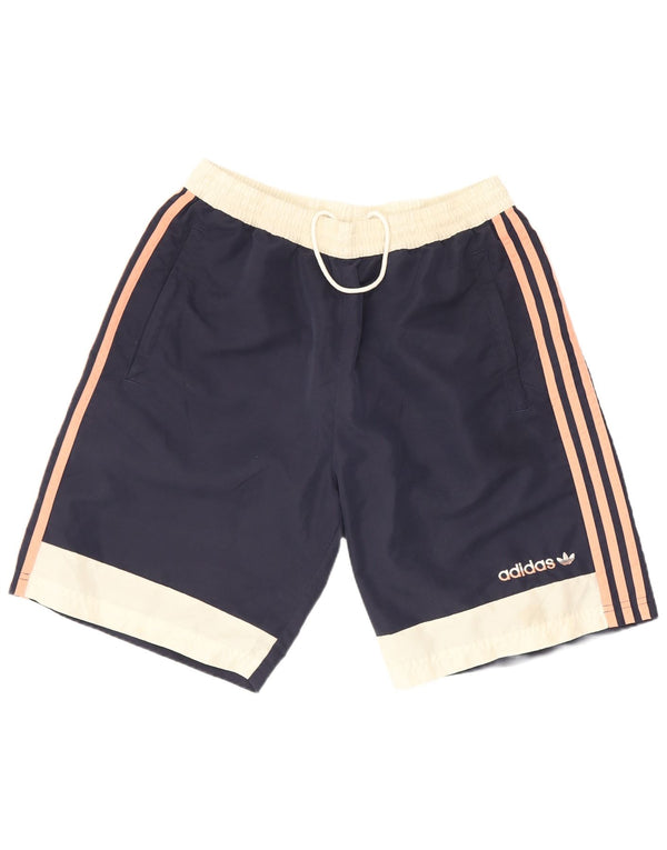 Pantaloni scurți de înot Adidas pentru bărbați, medii, bleumarin, poliester color bloc