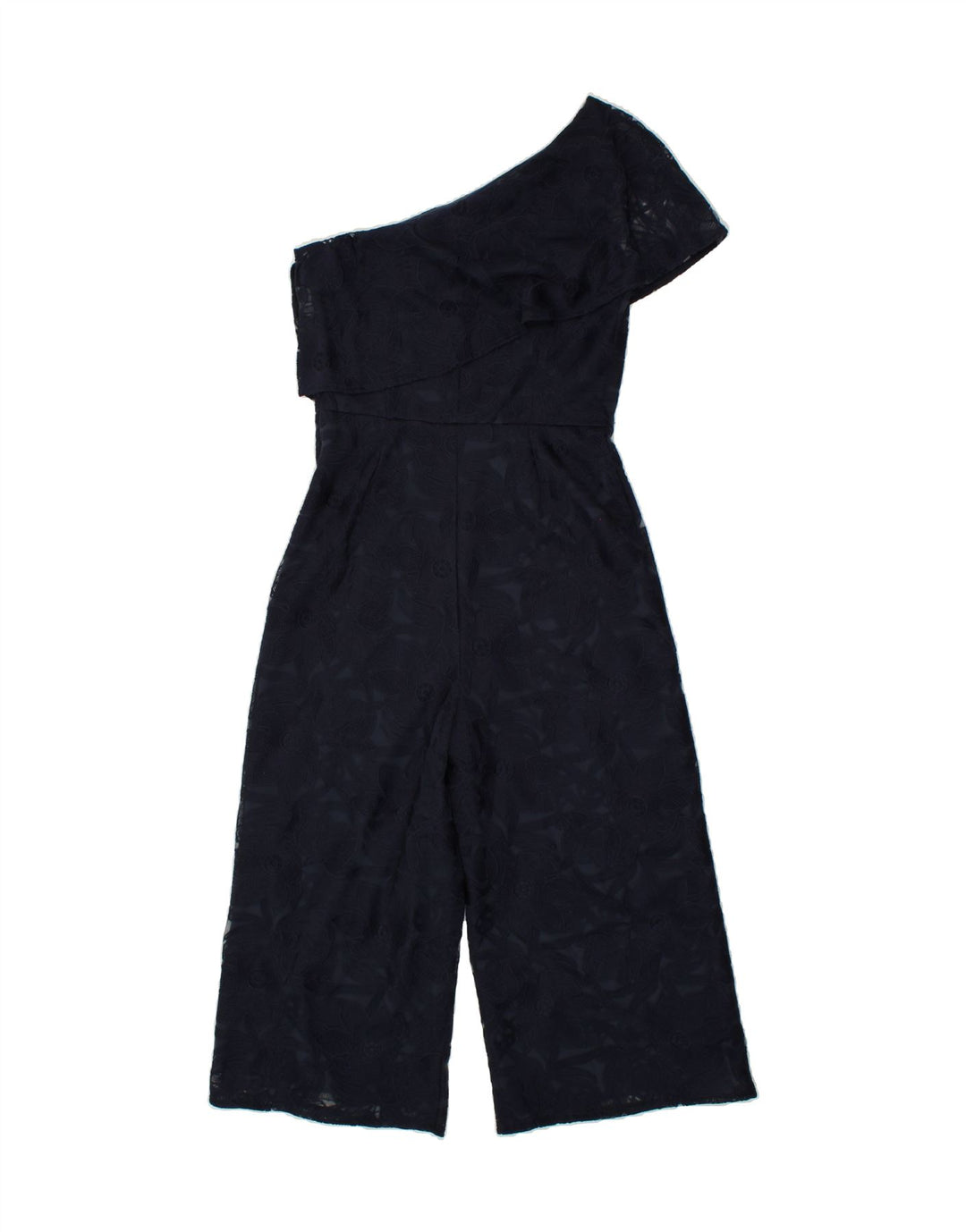 WAREHOUSE Womens One Shoulder Jumpsuit UK 10 Small Navy Blue Floral Vintage Warehouse and Second-Hand Warehouse from Messina Hembry 