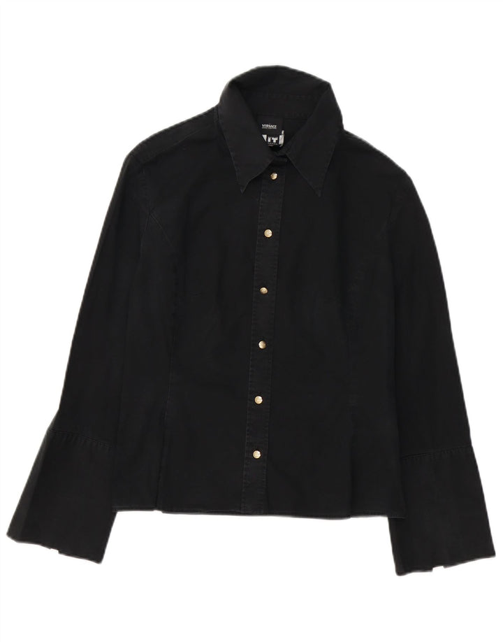 Cămașă formală Versace pentru femei UK 10 Small Black