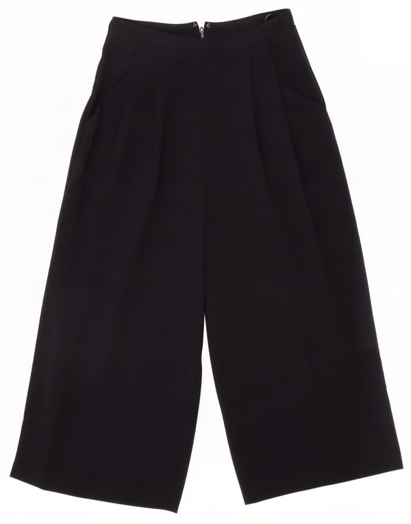 Topshop Pantaloni capri cu picior largi pentru femei UK 8 Small W26 L21 Poliester negru