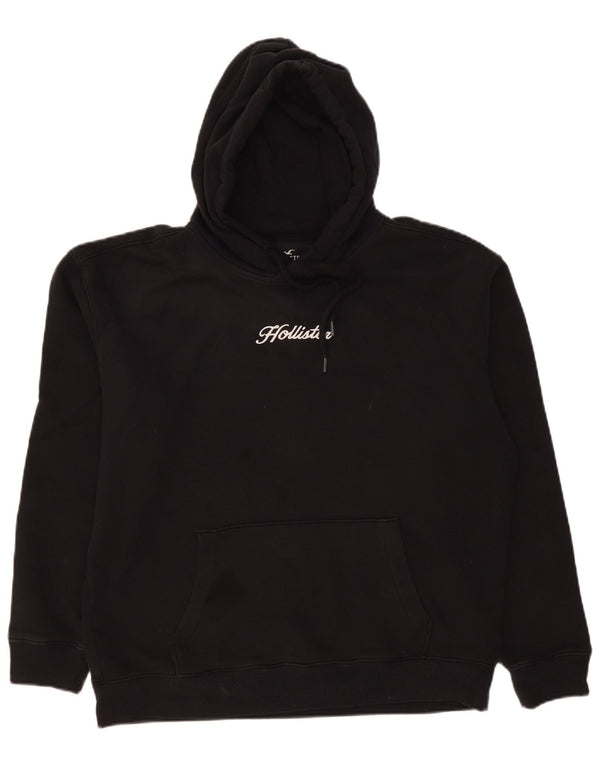Pulover Hollister pentru bărbați, cu capota, mare, negru, bumbac
