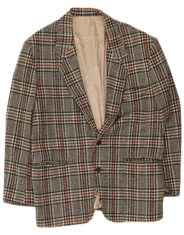 Jachetă vintage pentru bărbați cu 2 nasturi IT 48 Medium Multicolor Houndstooth
