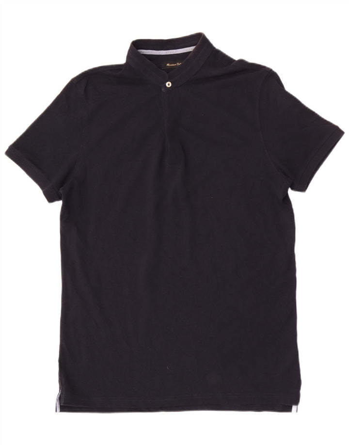 Tricou polo pentru bărbați MASSIMO DUTTI, bumbac, albastru bleumarin mediu