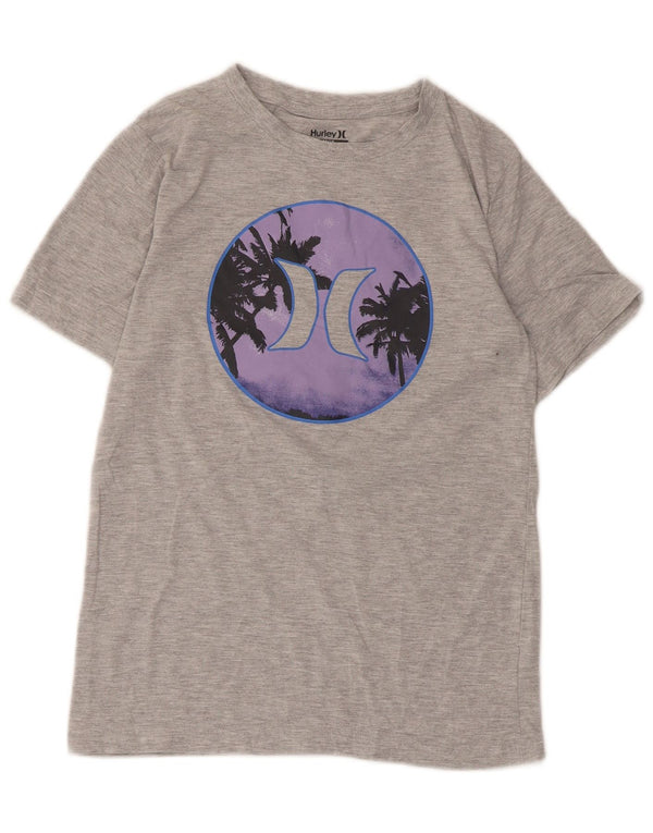 Tricou grafic Hurley Boys Top 12-13 ani bumbac gri