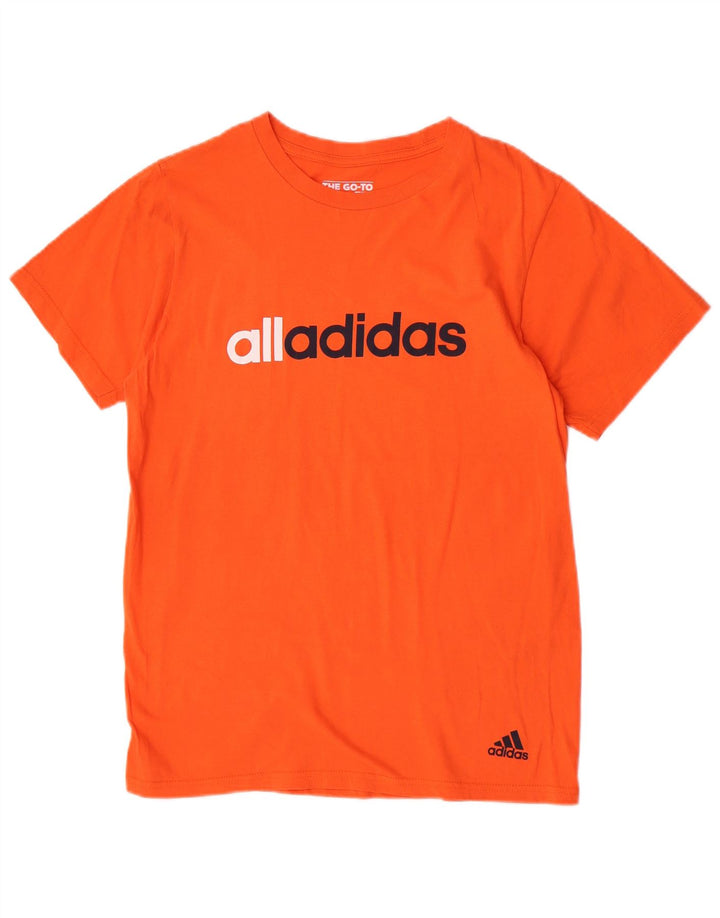 Tricou grafic pentru bărbați Adidas Top din bumbac portocaliu mediu