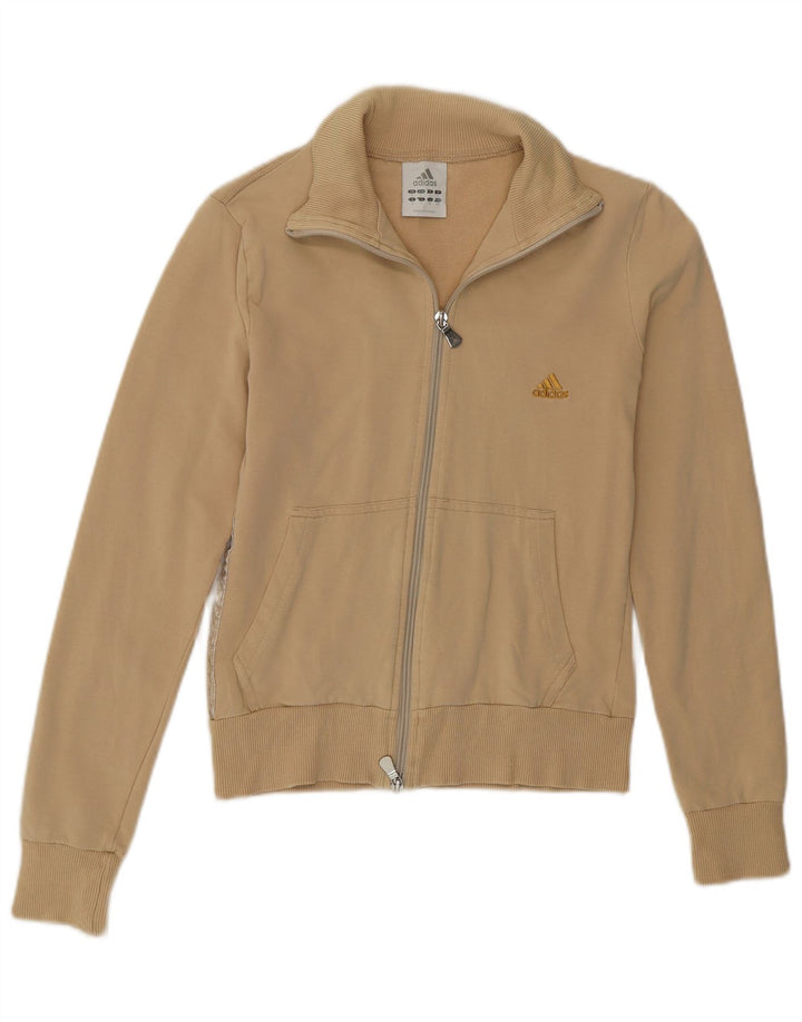 Jachetă de top pentru trening Adidas pentru femei UK 10 Small Beige