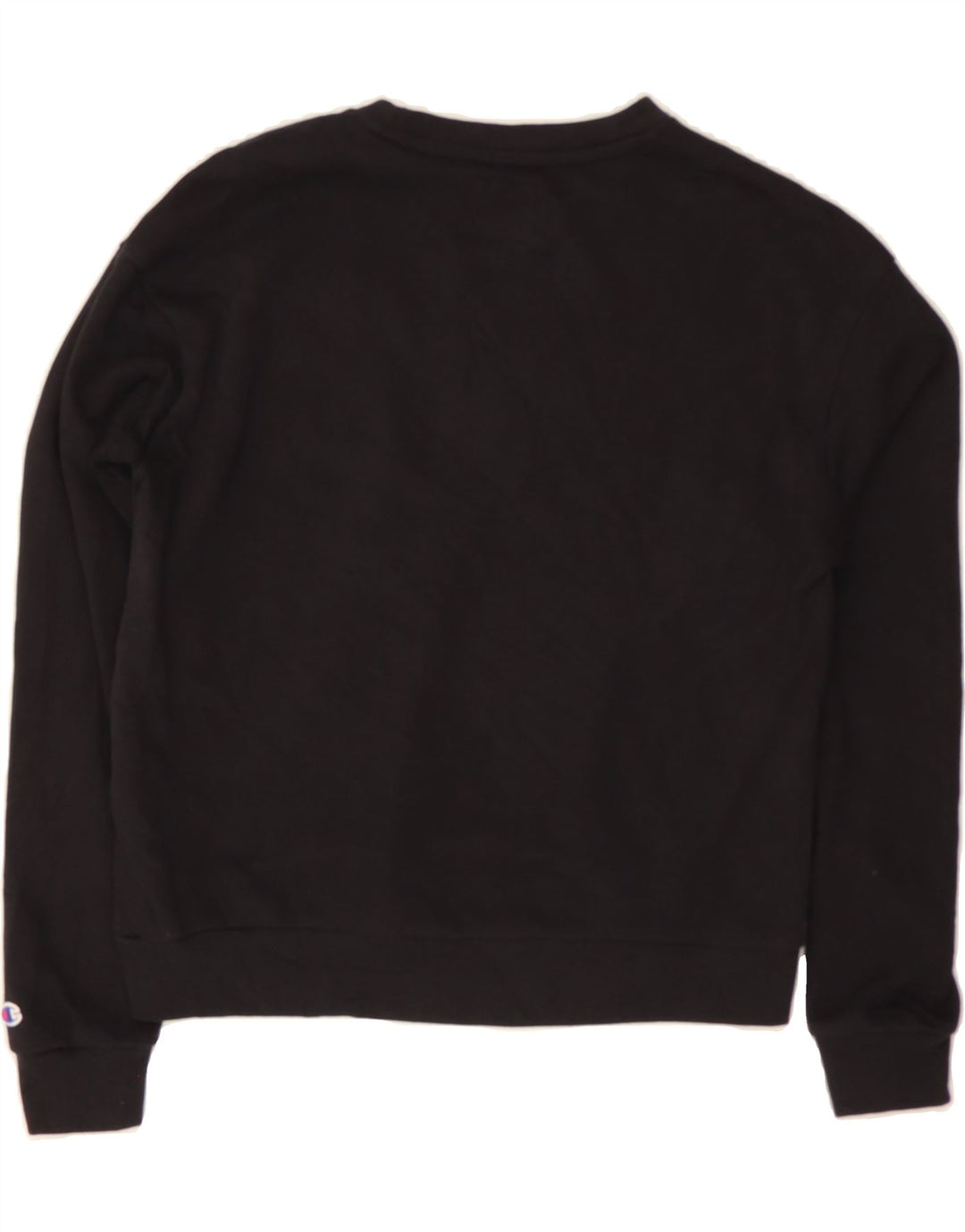 CHAMPION Womens Crop Sweatshirt Jumper UK 14 Medium Black Cotton Vintage Champion and Second-Hand Champion from Messina Hembry 