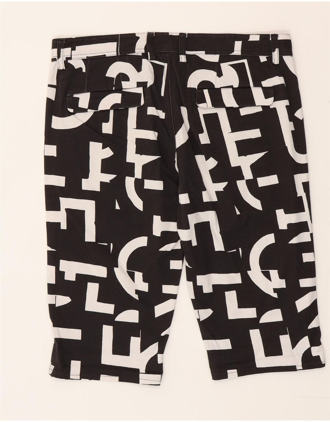 Bermude pentru bărbați Iceberg IT 48 Medium W32 Bumbac geometric negru