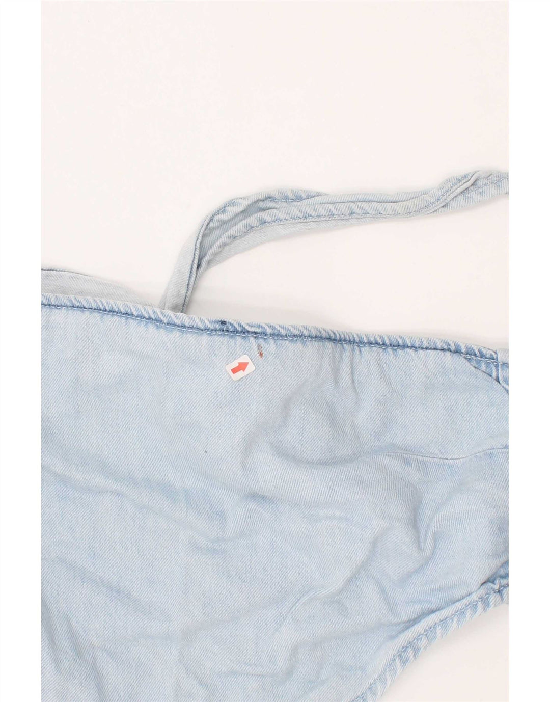 Crop top din denim pentru femei Zara, bumbac albastru mediu