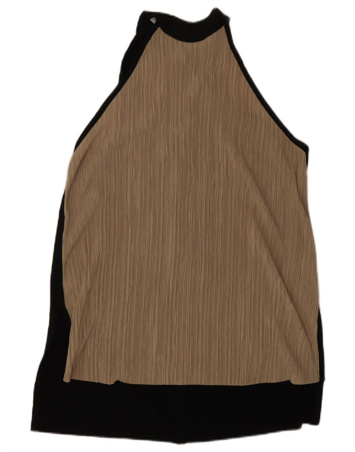 Top Halter pentru femei Zara UK 14 Medium Bej Colorblock