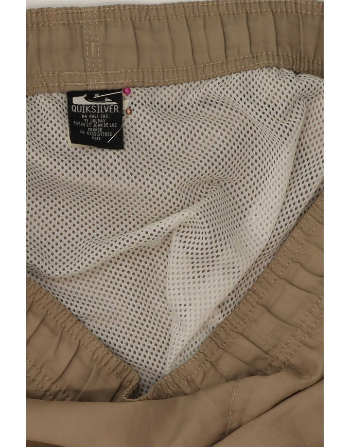 Pantaloni scurți de înot grafic Quiksilver pentru bărbați, poliester mic, bej