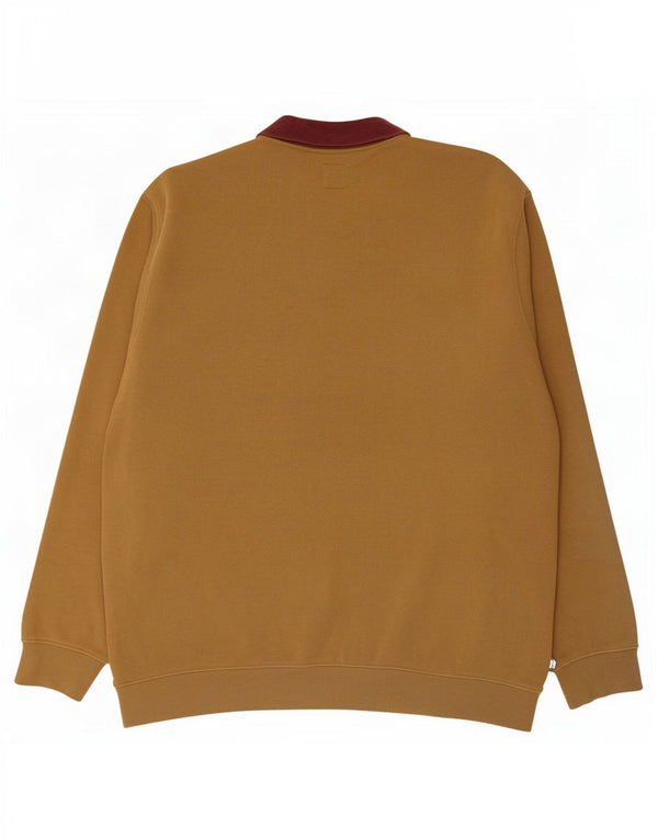 Pulover Vans pentru bărbați cu gât polo, bumbac color-bloc kaki 2XL
