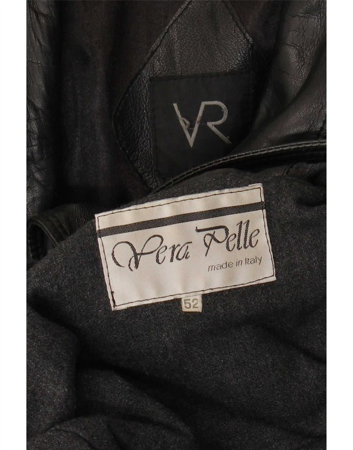 Palton din piele vintage pentru bărbați IT 52 XL negru