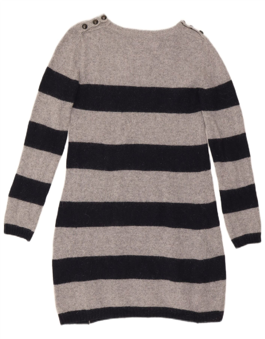 Rochie pulover pentru femei Zara UK 12 Lână cu dungi gri mediu