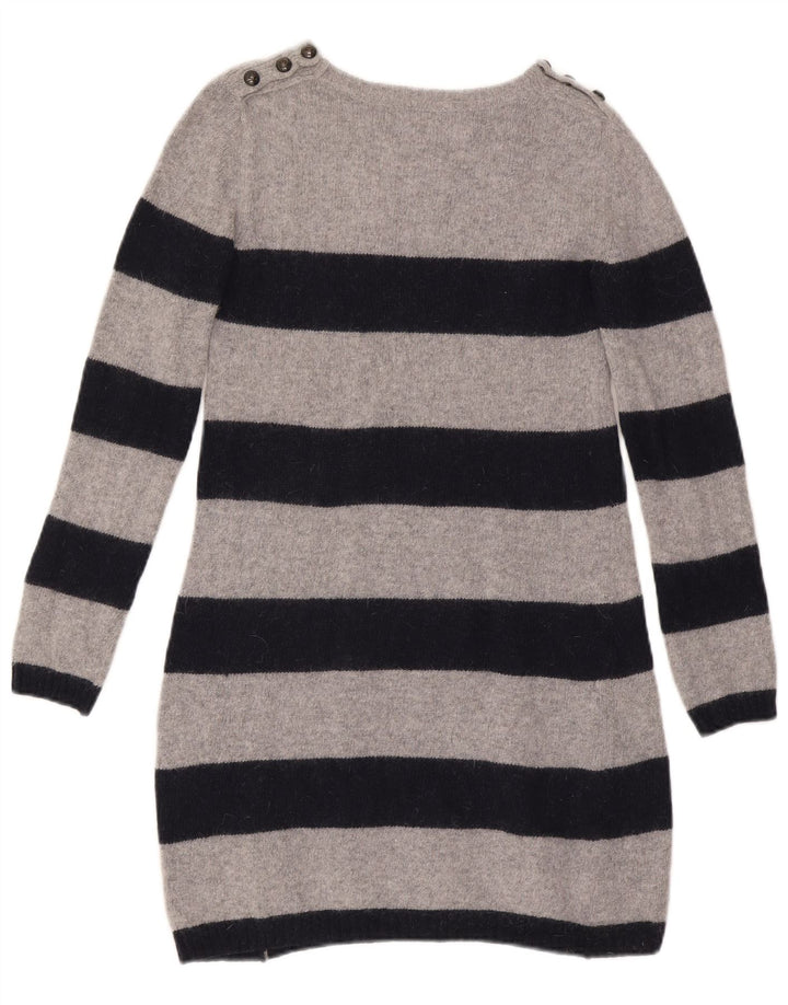Rochie pulover pentru femei Zara UK 12 Lână cu dungi gri mediu