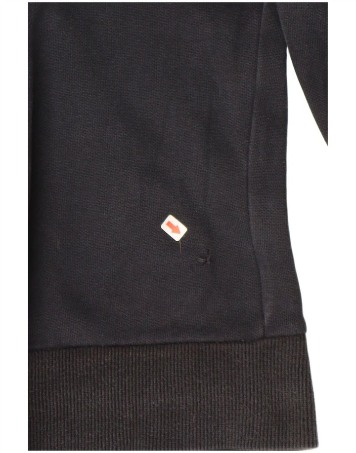 Pulover PUMA cu capota cu fermoar grafic pentru femei UK 10, bumbac negru mic