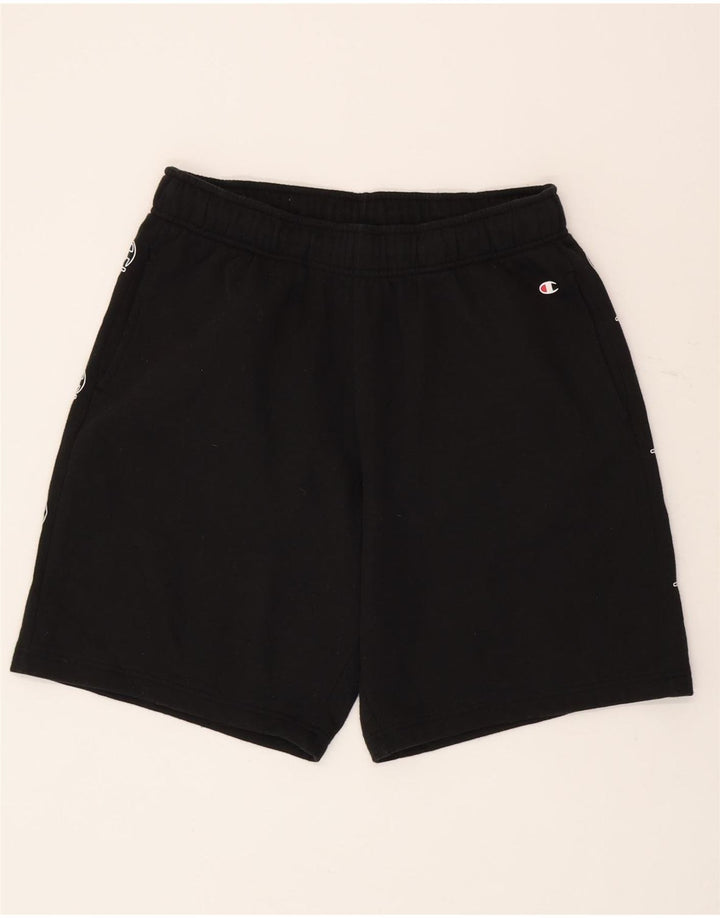 Pantaloni scurți sport grafic Champion pentru bărbați, bumbac mediu negru