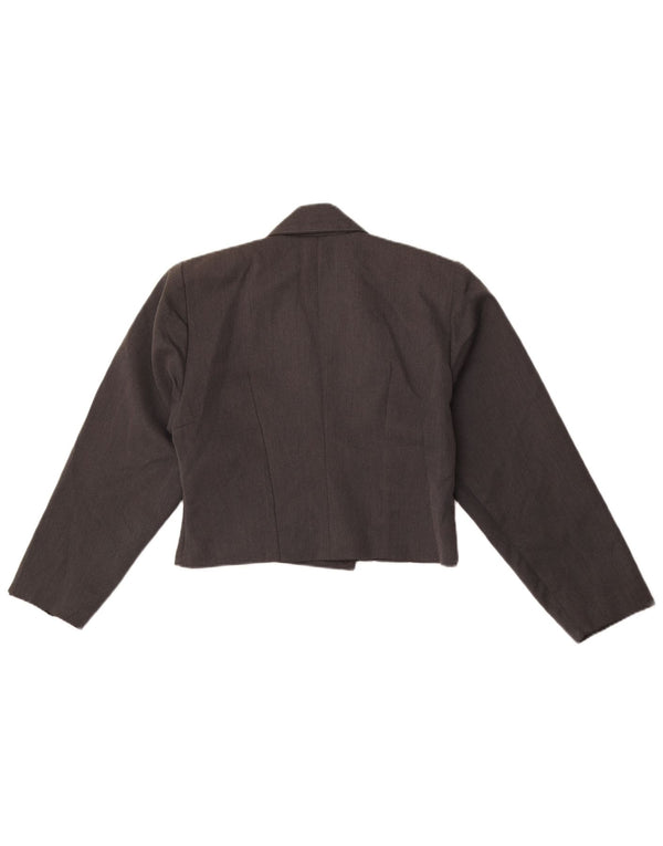 Jachetă Vintage pentru femei Crop, cu două piept, Blazer IT 44 Medium Grey