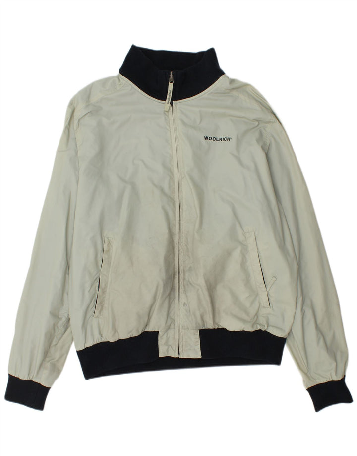 Jachetă reversibilă pentru bărbați Woolrich UK 42 XL din nailon alb