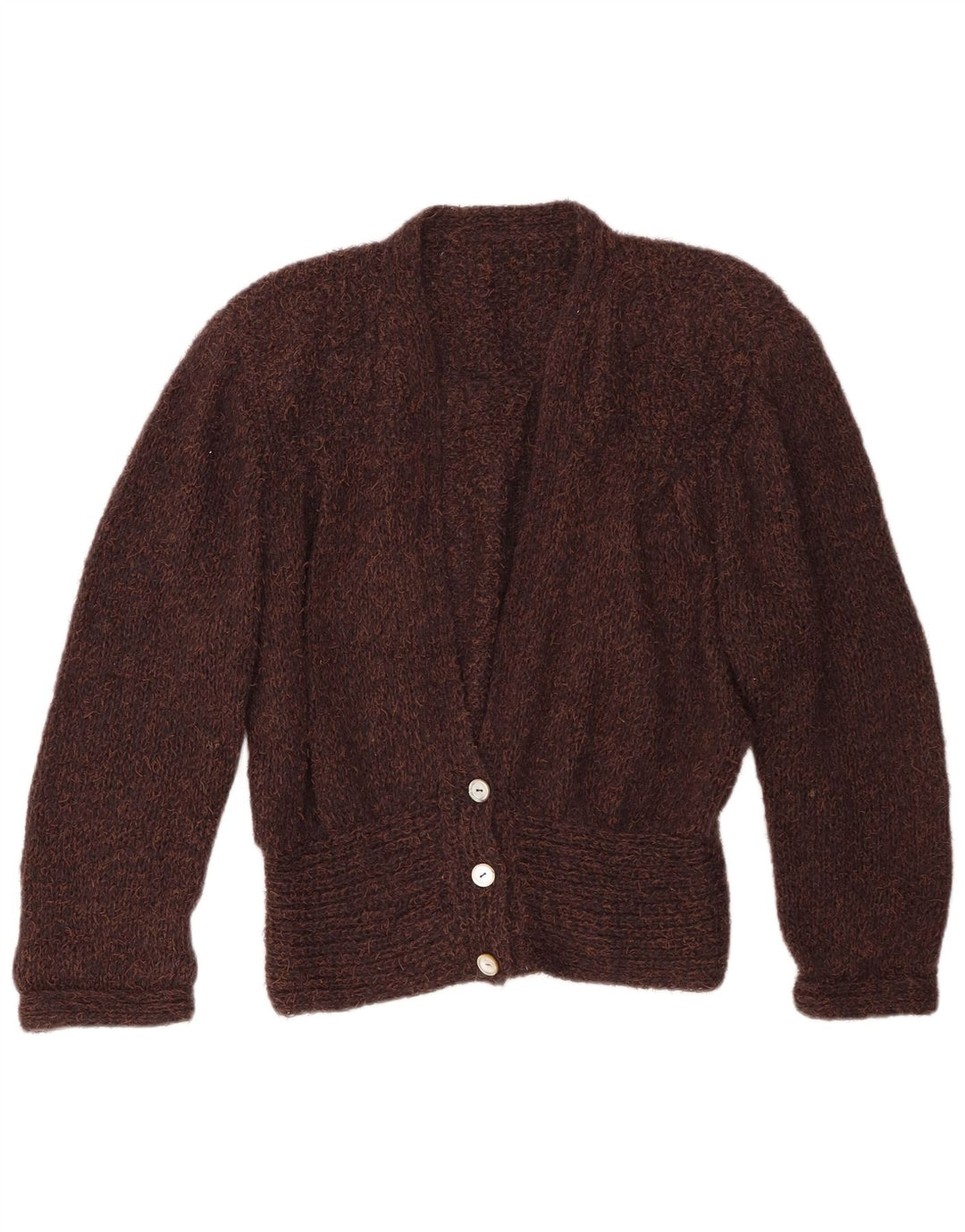 Pulover cardigan vintage pentru femei UK 18 XL maro cu pete