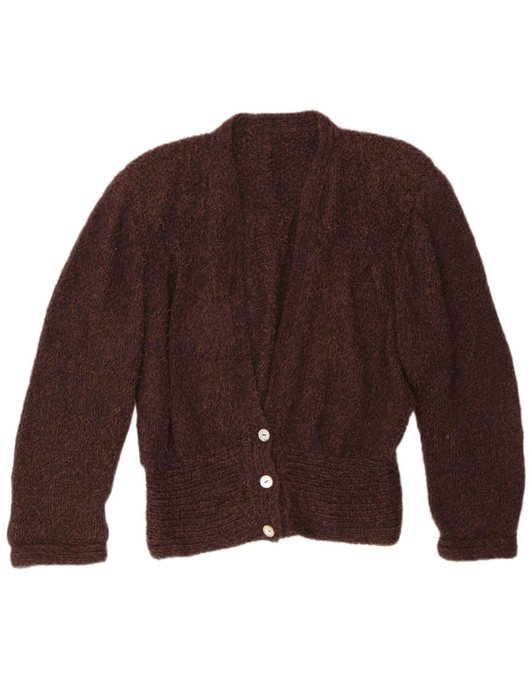 Pulover cardigan vintage pentru femei UK 18 XL maro cu pete