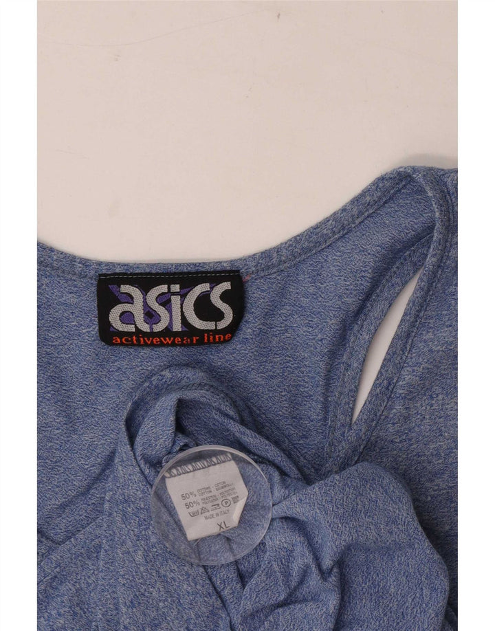 Asics Mens Graphic Vest Top XL Blue Bumbac