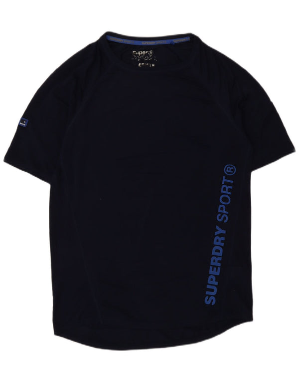 Tricou grafic pentru bărbați SUPERDRY Top mic din poliester bleumarin