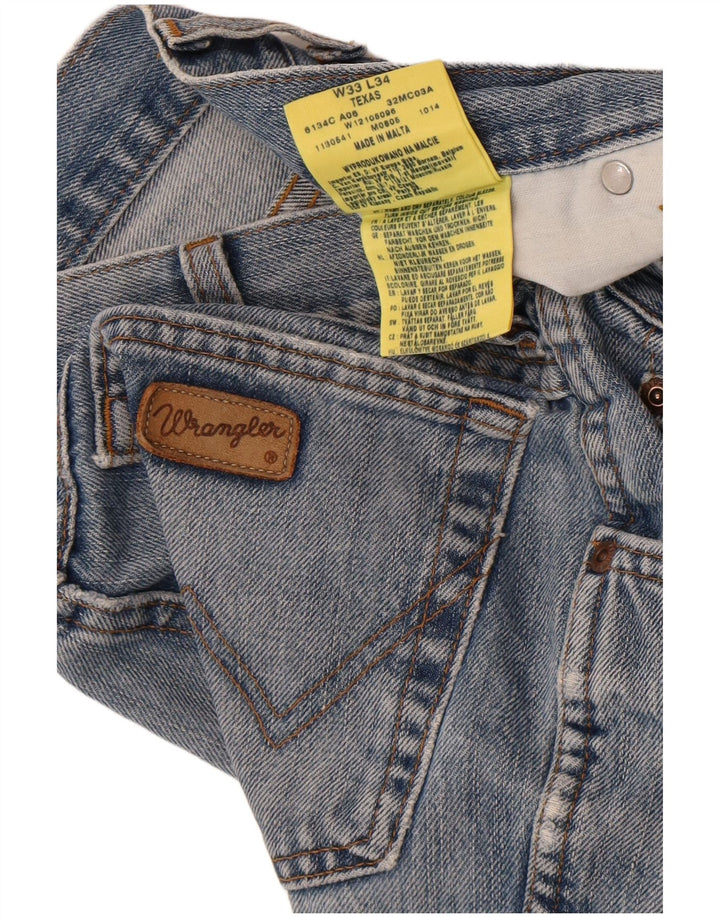 Blugi drepte pentru bărbați Wrangler Texas W33 L34 Bumbac albastru