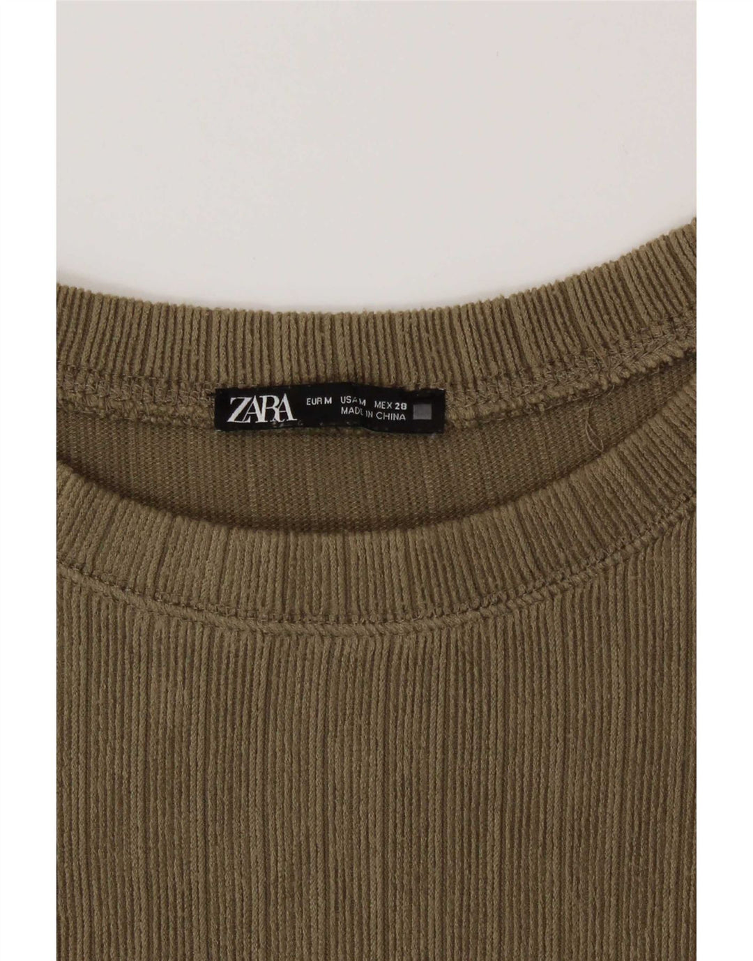 Top pentru femei Zara cu mânecă lungă UK 14 Medium Khaki
