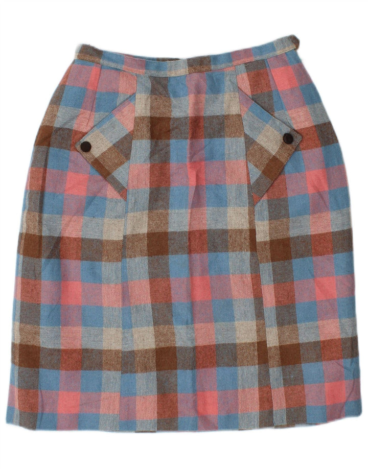 Fusta creion vintage pentru femei W28 Medium Multicolor Gingham