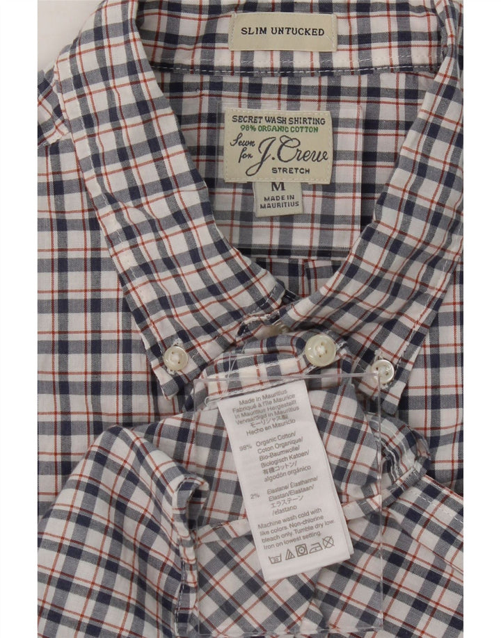 J. CREW Mens Slim Fit Shirt Medium Navy Blue Check Cotton Vintage J. Crew and Second-Hand J. Crew from Messina Hembry 