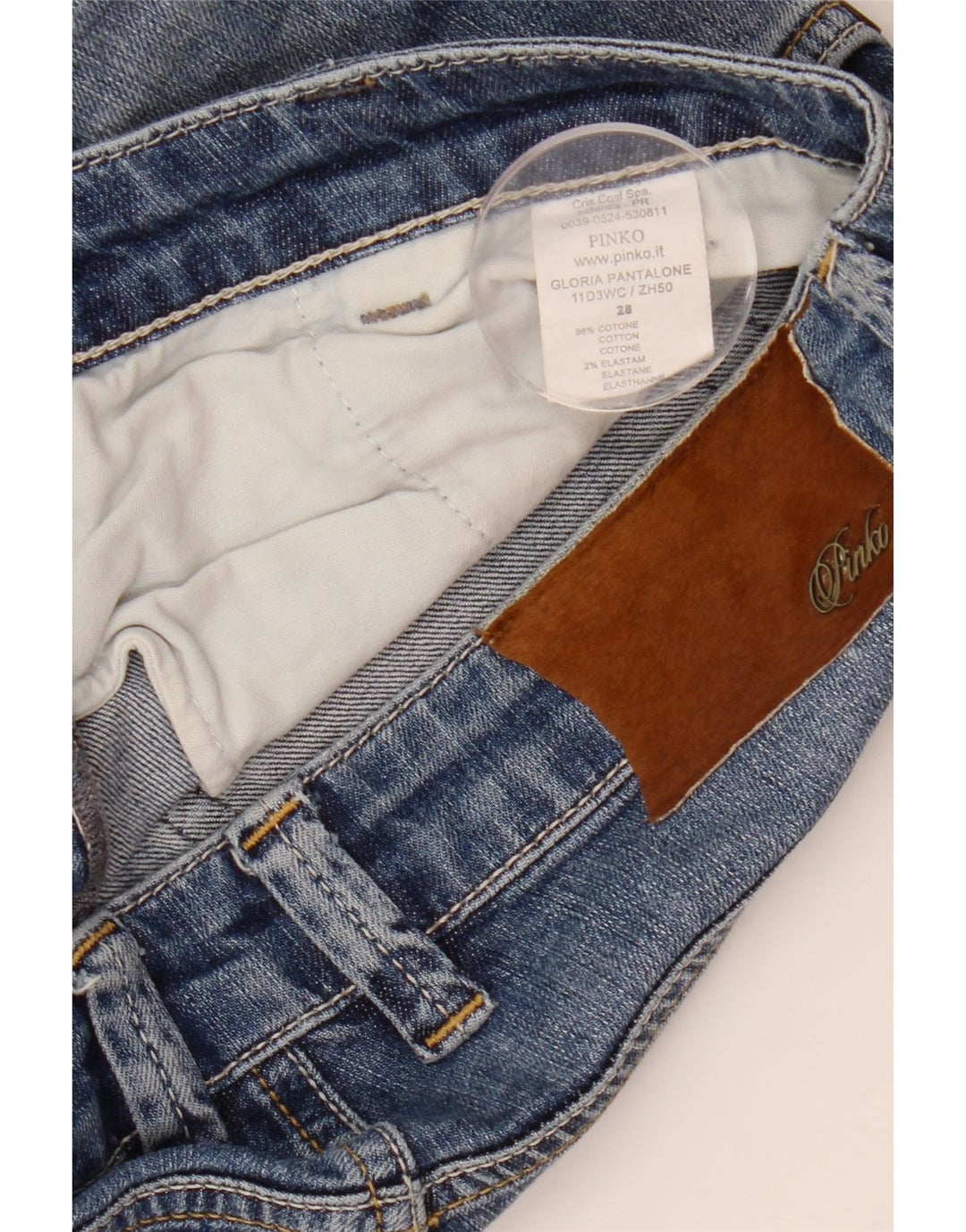 Blugi slim pentru femei Pinko W28 L27 bumbac albastru