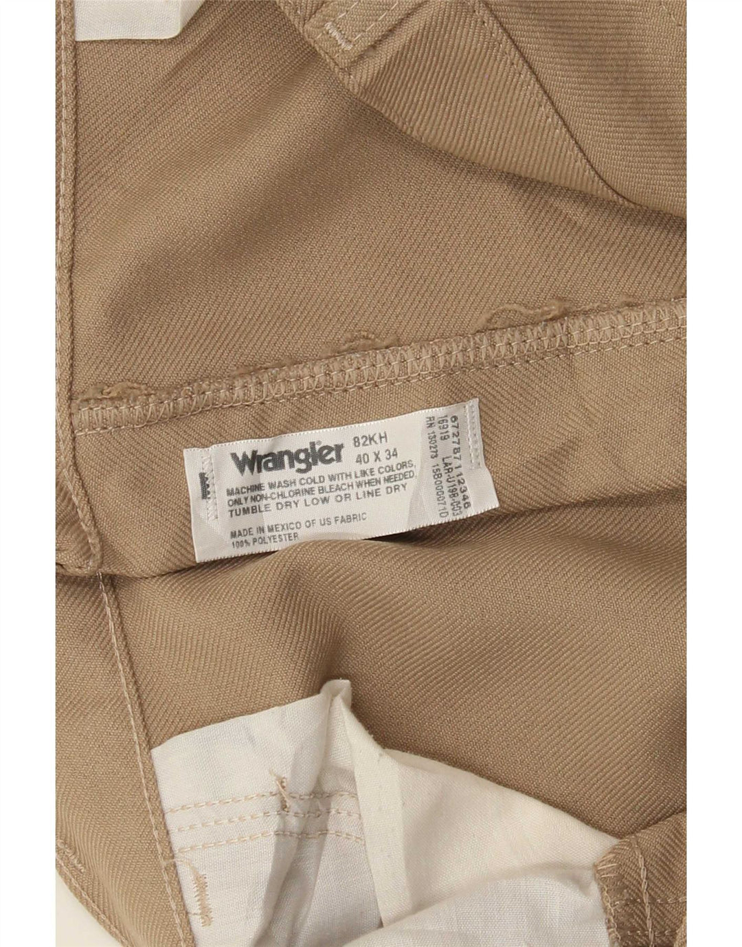 Pantaloni casual drepti pentru bărbați Wrangler W40 L29 poliester bej
