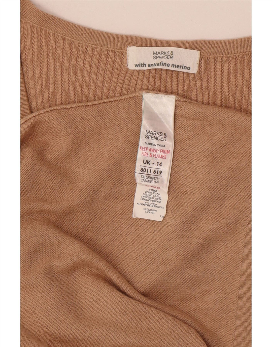 Rochie pulover pentru femei Marks & Spencer UK 14 Medium Beige Viscose