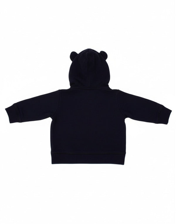 BENETTON Baby Boys Zip Hoodie Sweater 0-3 Months Navy Blue Cotton