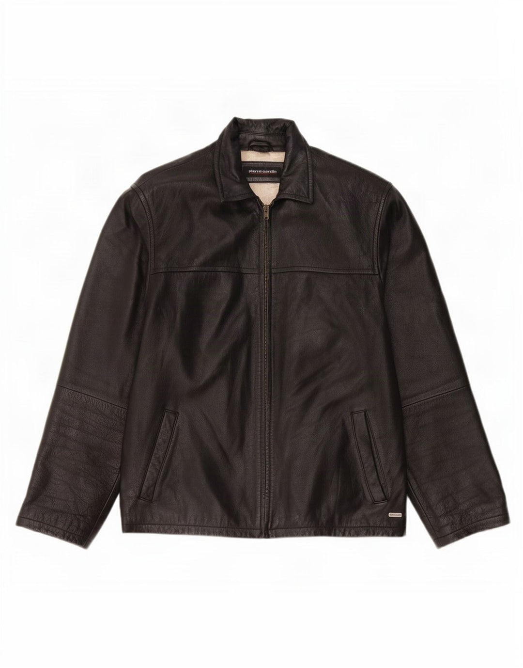 Jachetă de piele pentru bărbați Pierre Cardin UK 40 Large Black