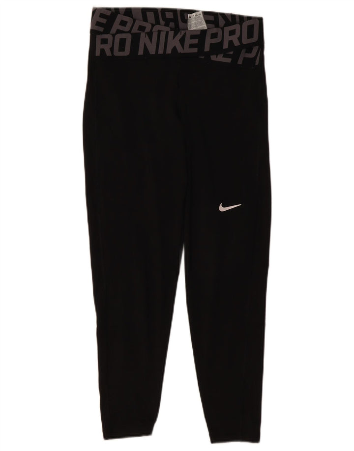 Leggings NIKE Dri Fit Graphic pentru femei UK 10 Poliester negru mic