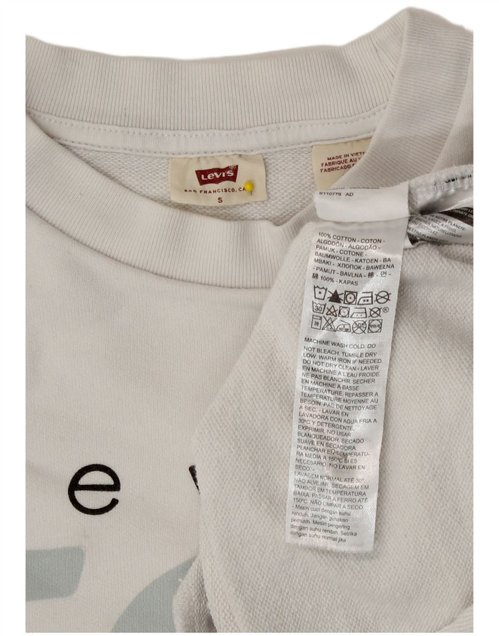 Pulover pentru femei Levi's Crop Graphic Oversized Sweat UK 10 Small White