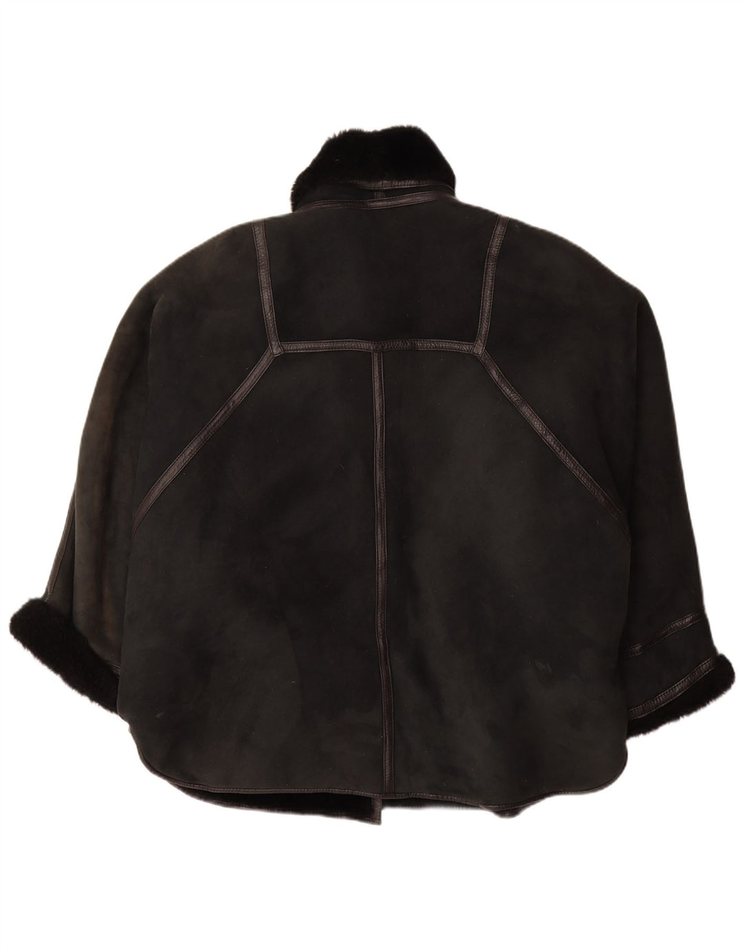 Palton supradimensionat din shearling pentru femei VINTAGE IT 44 Medium Black Shearling