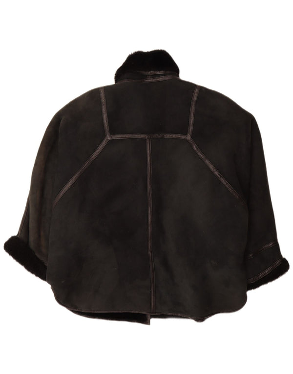 Palton supradimensionat din shearling pentru femei VINTAGE IT 44 Medium Black Shearling