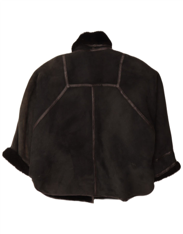 Palton supradimensionat din shearling pentru femei VINTAGE IT 44 Medium Black Shearling